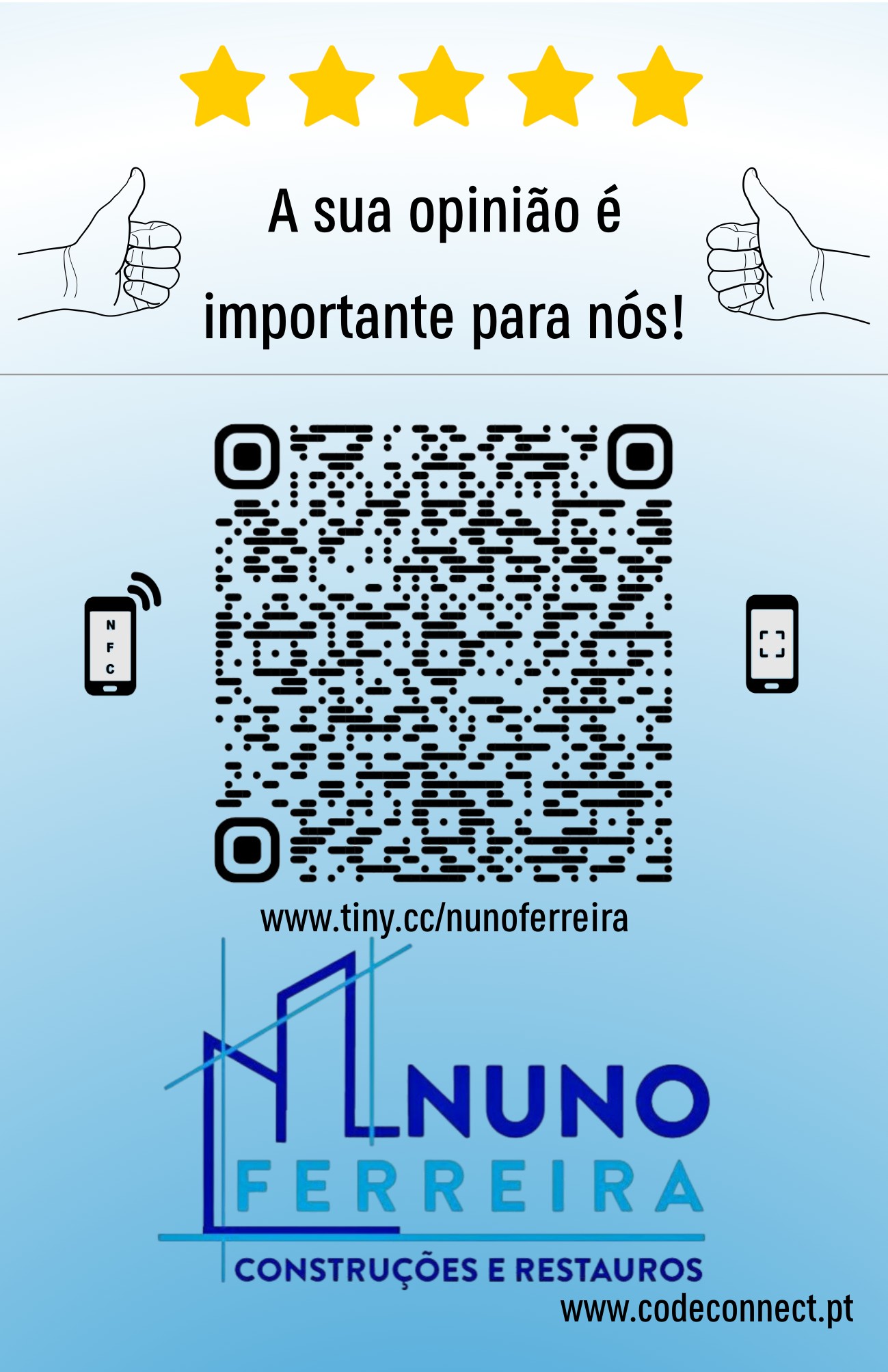 cartao azul qrcode nfc codeconnect