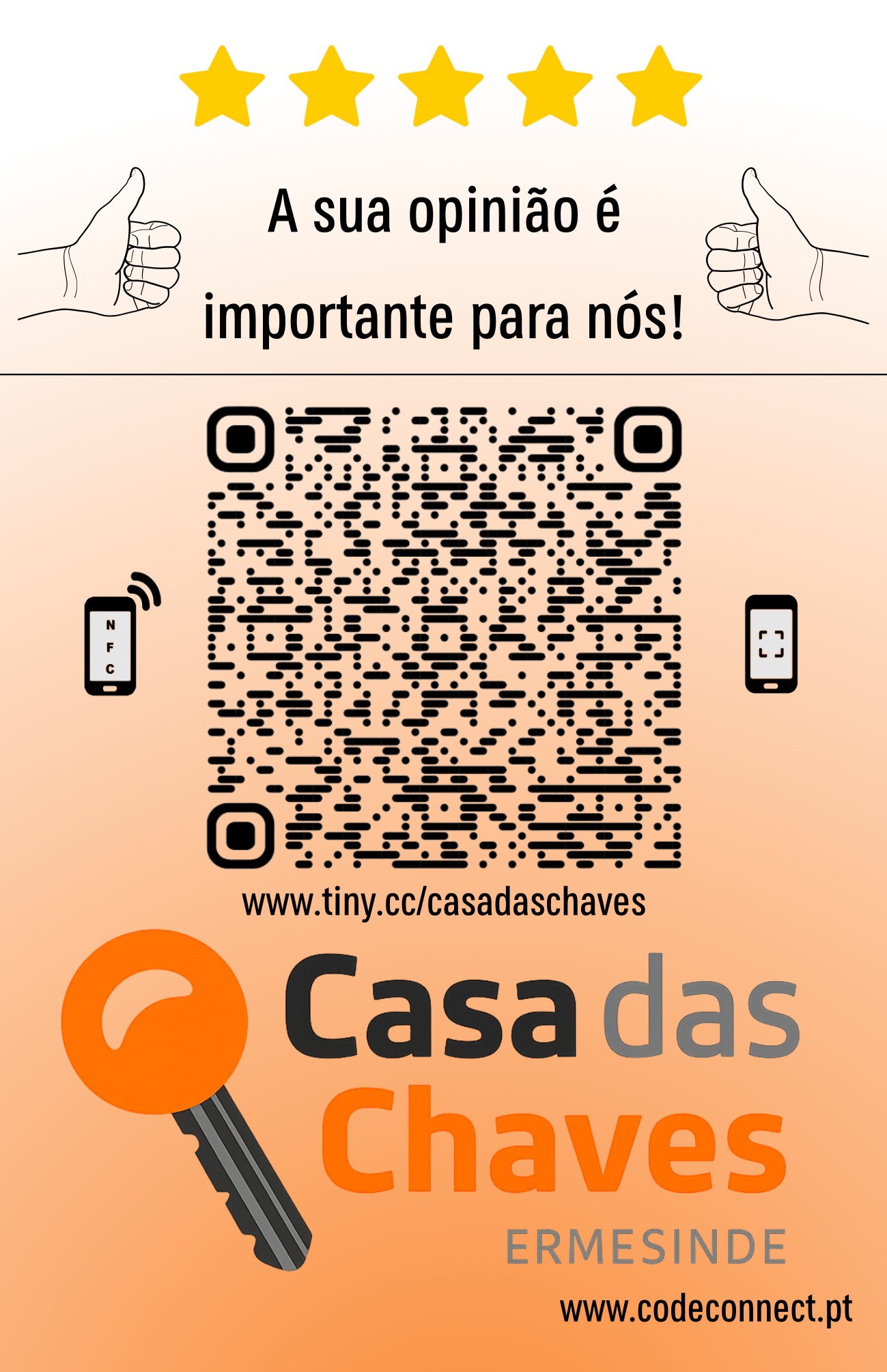 cartao laranja qrcode nfc codeconnect