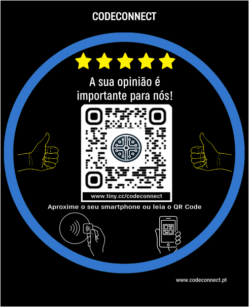 placa qrcode azul nfc codeconnect
