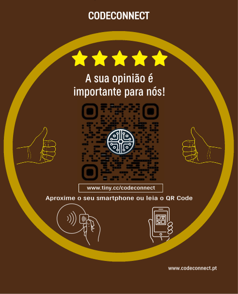 placa qrcode castanho nfc codeconnect