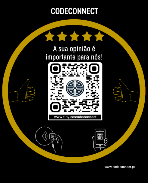 placa qrcode dourada nfc codeconnect