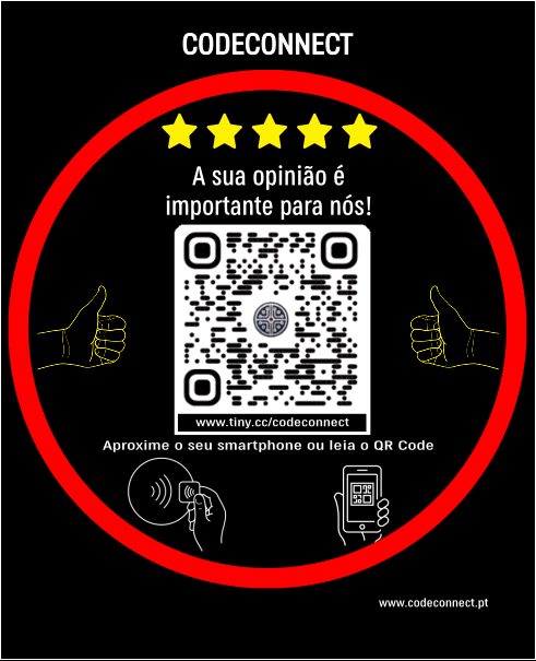 placa qrcode vermelho nfc codeconnect