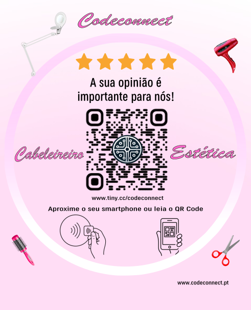 placa qrcode rosa nfc codeconnect
